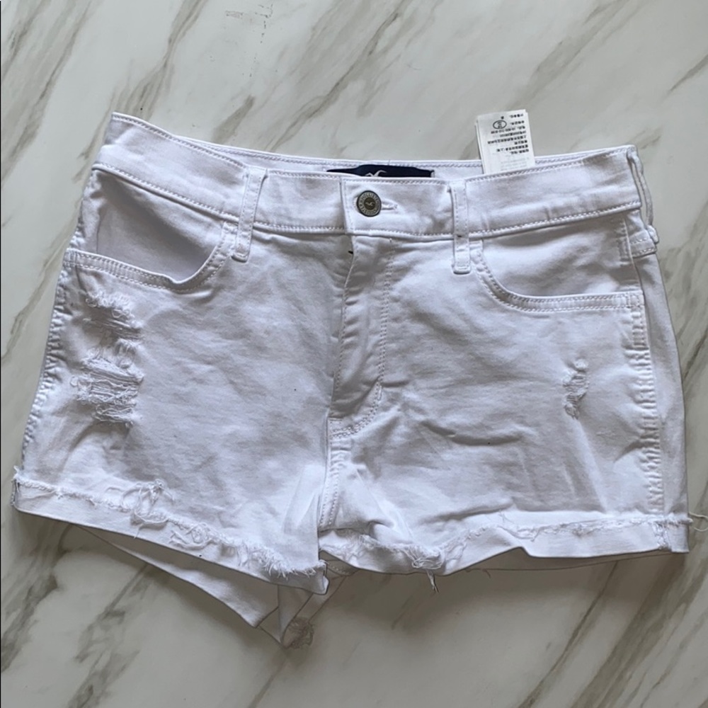 Hollister✨High Rise White Shorts | 5 (27)